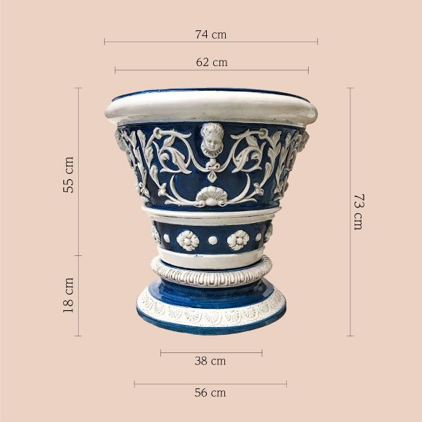 PLANTER - BAS-RELIEF WITH PLANTS cm.75h